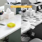 Acrylic Sticky Note Holder, 3x3 Inch Clear Dual Openings Square Notepad Organizer with Anti-Slip Base, Sticky Note Dispenser Memo Holder Case for Desk Office School Supplies(No Pads)