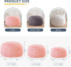 MAXYOYO Bean Bag Chair for Adults, Large 4 ft Bean Bag Chair with Foam Filling, Ultra Soft Fur Lazy Sofa for Living Room Bedroom, Machine Washable Cover