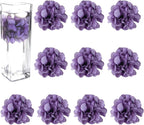 TeaSu Floating Flowers for Floating Candle Centerpieces, 12pcs Purple Artificial Flower Head for Wedding Centerpieces - Purple