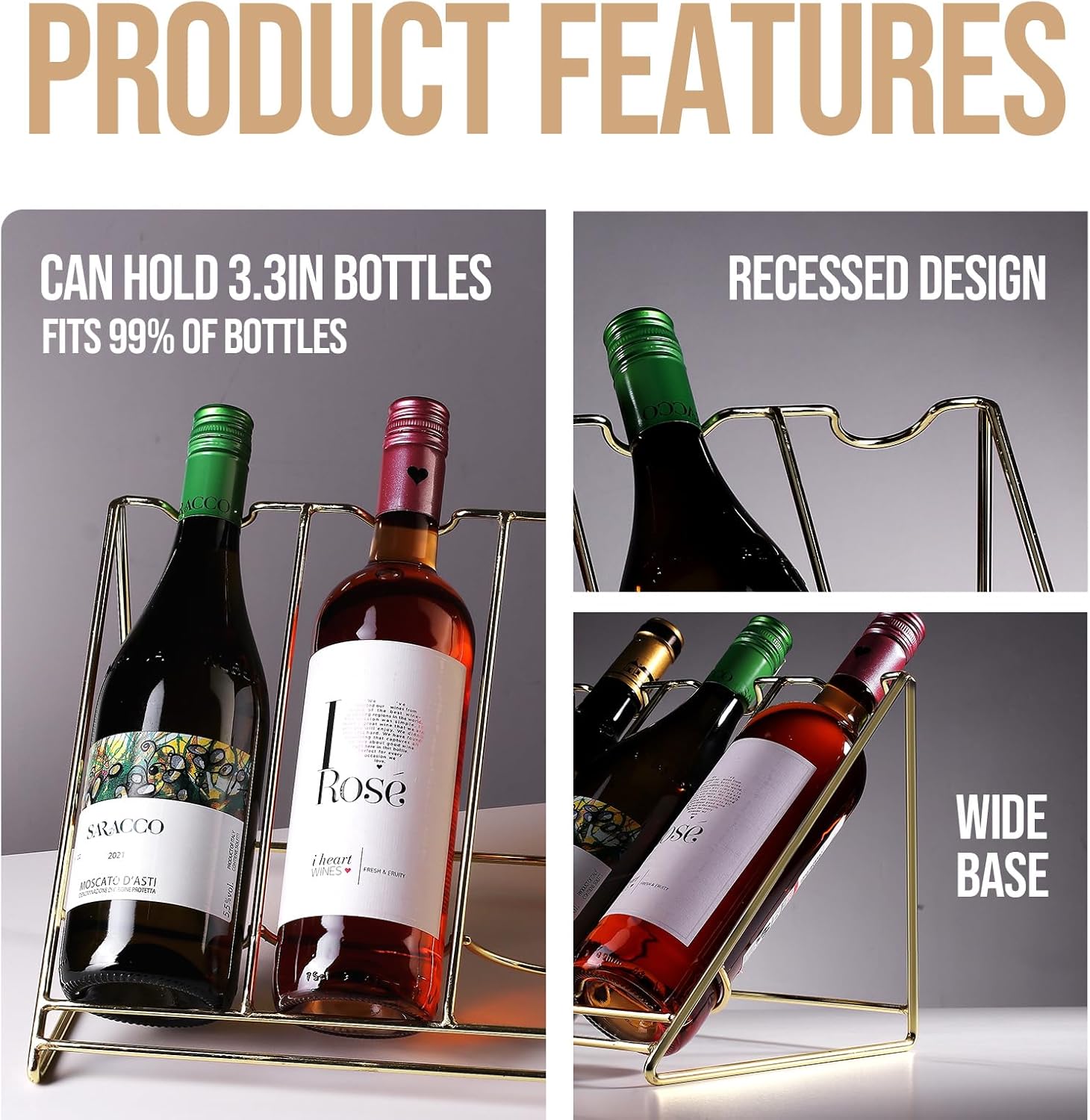 Wine Bottle Display Shelf,Wine Storage Rack, Liquor Bottle Display Shelf, Bar Kitchen Small Wine Rack for Bar Family