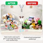 Clear Stuffed Animal Bean Bag Chair Cover for Kids, Waterproof Large Stuffable Beanbag Chair Cover, Creative PVC Plush Toys Storage, for Children Rooms Soft Stuff Animal(Large Square)