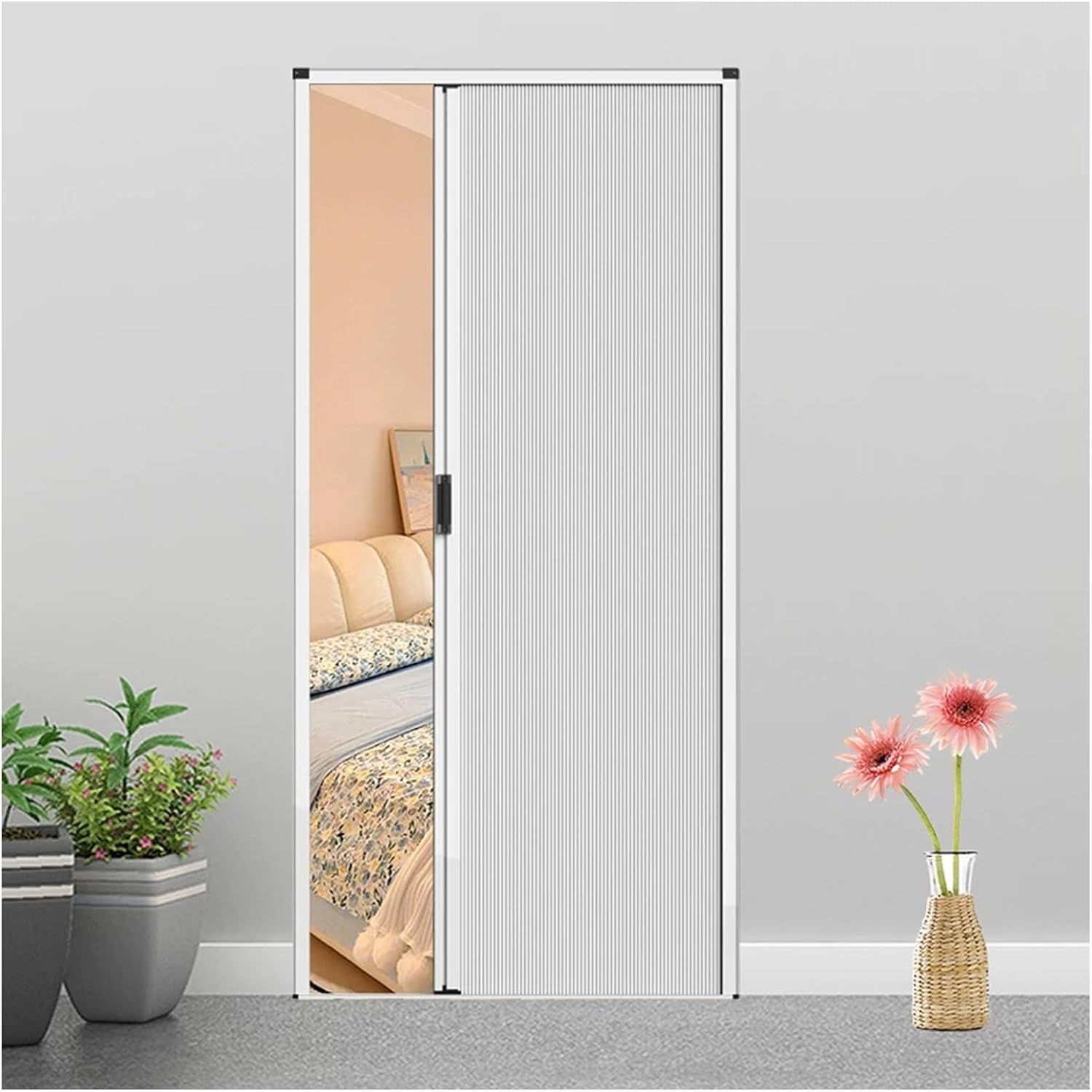 Honeycomb Folding Door Honeycomb Folding Door Space-Saving,with Aluminum Frame,for Closet & Doorway(White,72X80IN)