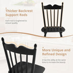 LUE BONA Black Dining Chairs Set of 4, Windsor Wooden Dining Chair with Thickened Backrest, Morden and Mid Century Kitchen Chairs for Dining Room Farmhouse, Weight Capacity 350 lbs