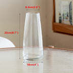 FANTESTICRYAN Modern Glass Vase Crystal Clear Glass Vase for Home Office Decor (Crystal Clear)