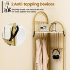 Tangkula Corner Hall Tree, 71 Inch Tall Entryway Coat Rack with Shoe Bench & 4 Storage Shelves, 6 Movable Hooks, Freestanding Metal Corner Clothes Rack for Bedroom Hallway Living Room