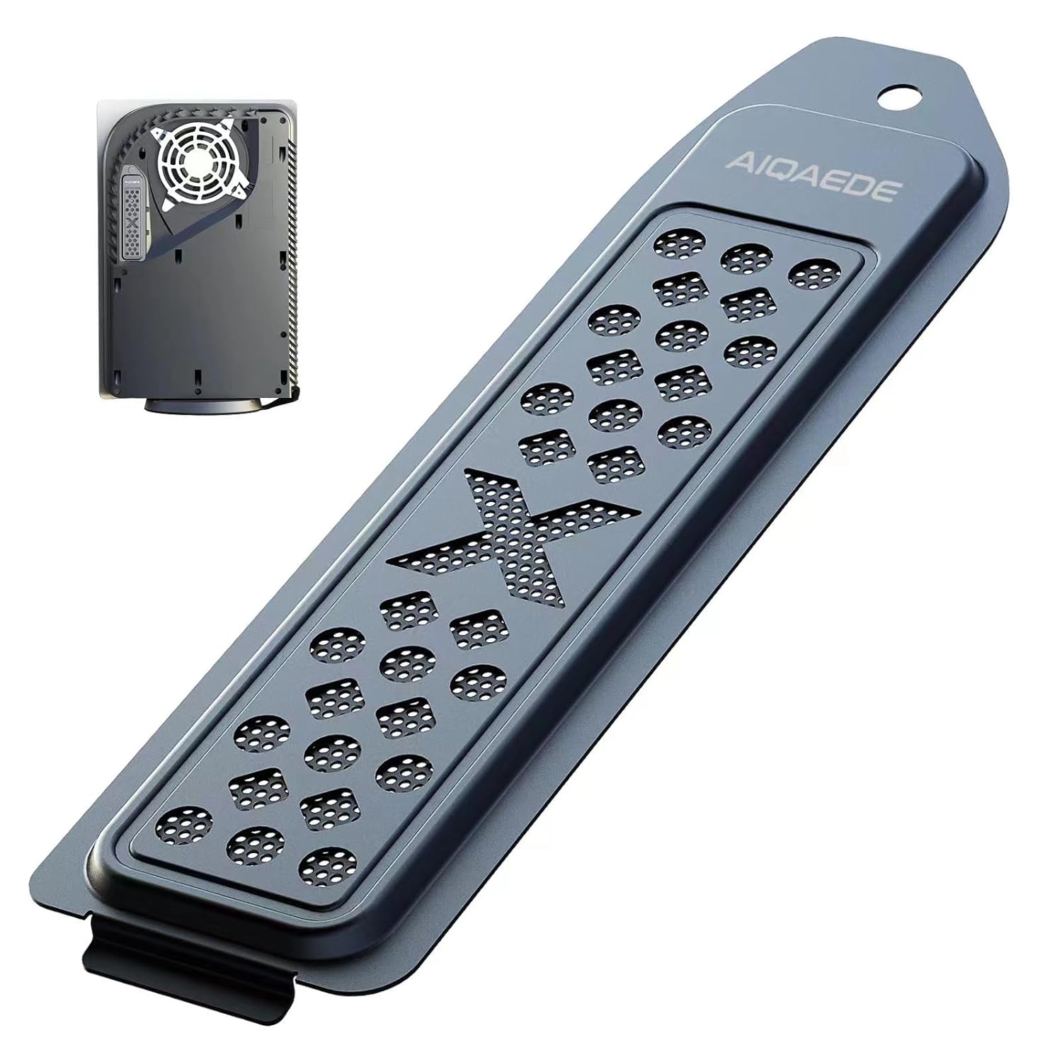 Metal Cooling Dust Cover for PS5 M.2 SSD Expansion Slot Radiator with New Vent (Gray)
