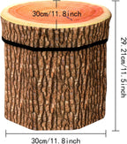 Lawei 3 Pack Tree Stump Storage Stools, 12 x 12 Inches Folding Stool Ottoman with Foam Cushion, Collapsible Storages Seat Chest, Vintage Storage Toy Box Wood Stump Organizer Stools for Toy