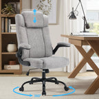 High Back Fabric Office Chair, Ergonomic Computer Desk Chair with Adjustable Headrest & Flip-up Armrests, 120° Tilt Rock Function, 400 lbs Weight Capacity for Home Office & Lumbar Support
