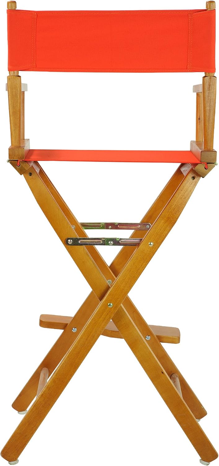 Casual Home 30" Director's Chair Honey Oak Frame-with Orange Canvas, Bar Height