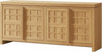 Walker Edison Booker Modern Sideboard/TV Stand with Adjustable Cabinets, 74 Inch, Heritage Oak