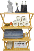 Foldable Bamboo Shelf, Folding Shoe Rack, Flower Rack, Camping Rack, No Installation Required, Portable, Space Saving, Multi-Purpose Storage Rack (Natural, 4 Tiers)
