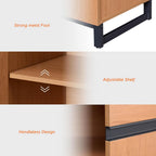 WAMPAT Sideboard Buffet Cabinets, Modern Sideboard with Adjustable Shelf and Metal Base, Coffee Bar Cabinet Storage Cabinet for Living Room, Kitchen, 2Pcs, Mocha