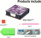 Butterfly Diamond Painting Kit Note Box,Memo Paper Storage Box Diamond Art,Sticky Note Holder Diamond Art,Diamond Painting Memo Pad For Office Desk. (butterfly2)