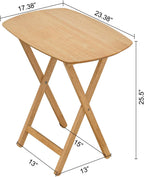 Oversized Hardwood Folding TV Tray Table, 25.5 Inches | Natural, For Dinner, For Eating