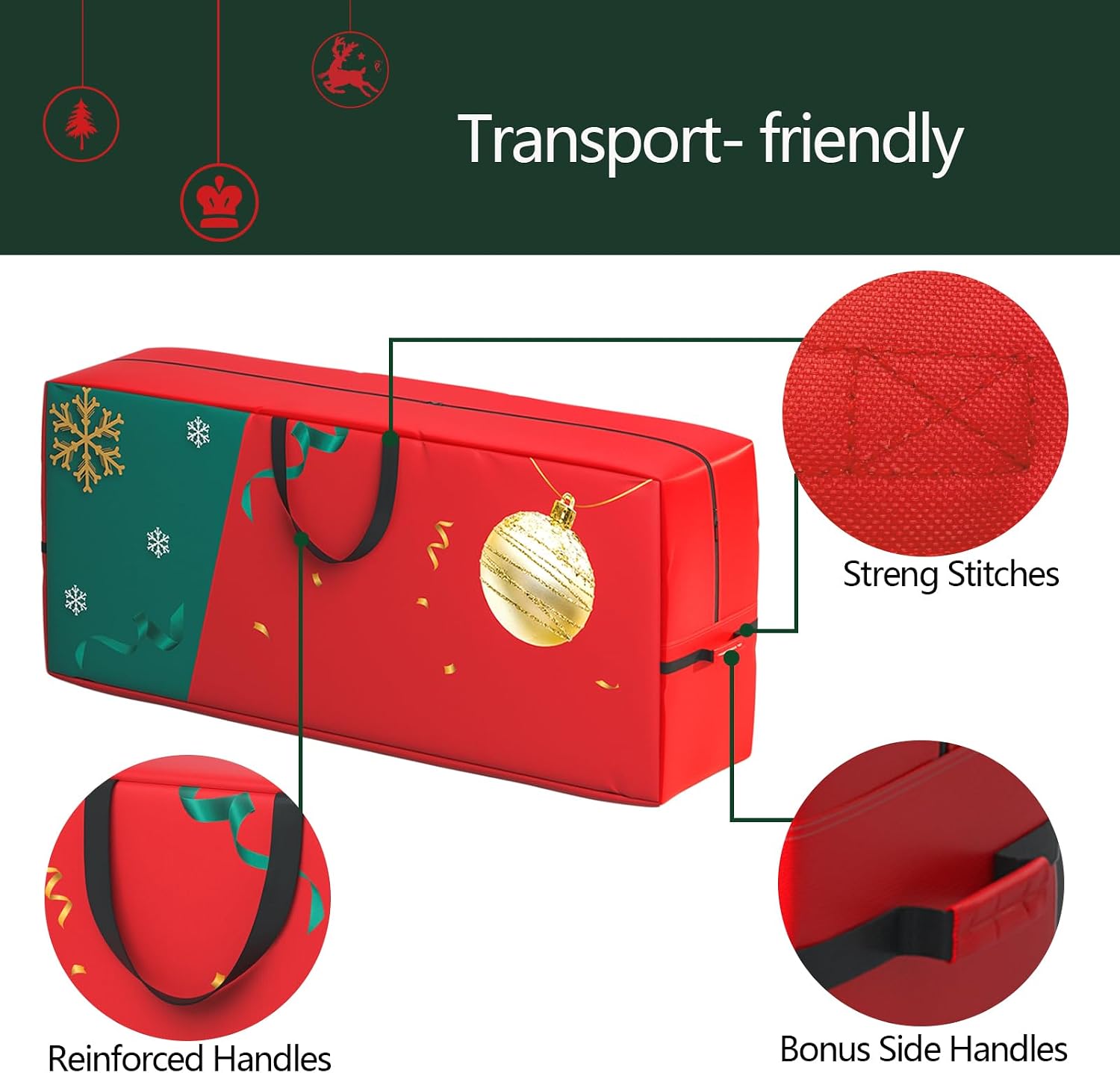 Extra Large Heavy Duty Storage Bag, 600D Oxford Storage Totes Moving Bag with Wide Opening, Reinforced Handles and Dual Zippers for College Dorm,Camping Gear, Sports Equipment Storage -Space Saving