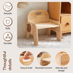 ibwaae Natural Solid Wooden Kids Chair Height-Adjustable Wooden Chair for Toddlers Montessori Furniture Birthday Gift for Children