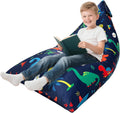 Lukeight Dinosaur Bean Bag Chair for Kids Teens Adults, Memory Foam Bean Bag Sofa with Removable Cover, Cozy Beanbag Chair for Living Room, Lazy Sofa for Gaming and Reading, X-Large