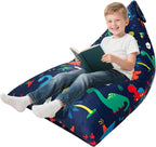 Lukeight Dinosaur Bean Bag Chair for Kids Teens Adults, Memory Foam Bean Bag Sofa with Removable Cover, Cozy Beanbag Chair for Living Room, Lazy Sofa for Gaming and Reading, X-Large
