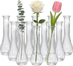 Glass Vases for Centerpieces, 12 Pack Clear Flower Vases for Wedding Decorations and Indoor Home Decor, Hurricane Candle Holder for Table Shelf, Party