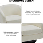 Swivel Barrel Accent Chair, Modern Round Chenille Fabric Arm Chair for Living Room, Bedroom, Comfy Club Reading Chairs for Adults