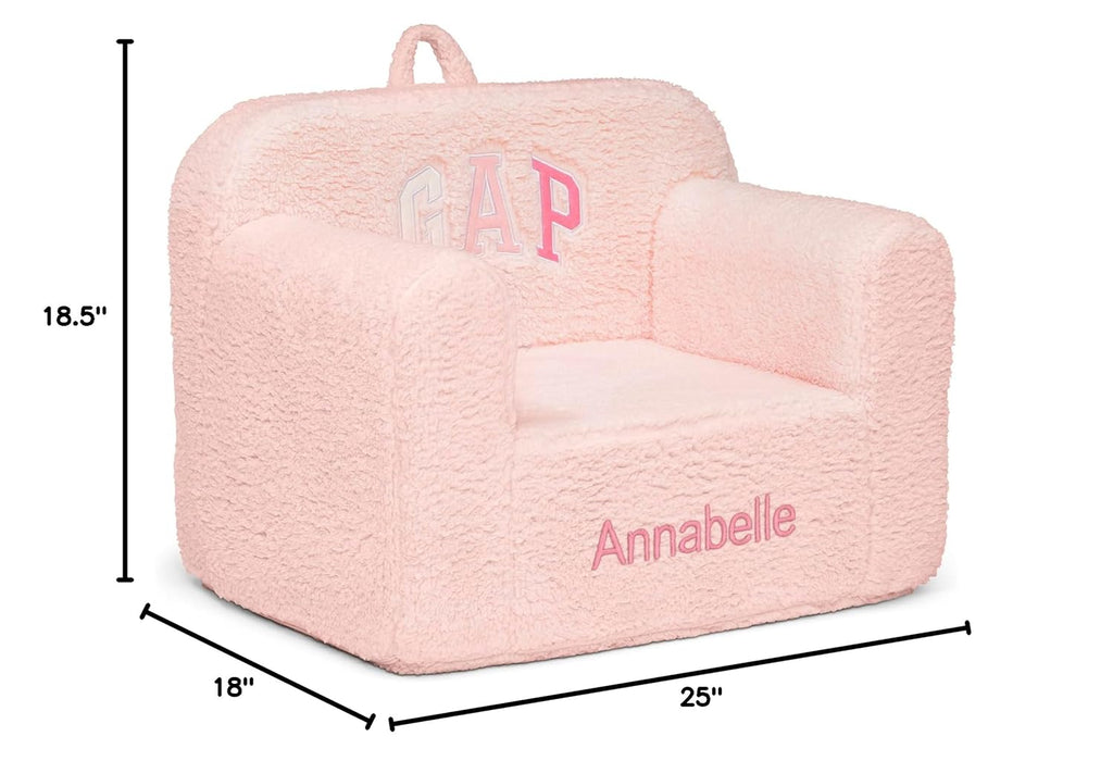 babyGap by Delta Children Personalized Sherpa Chair - Greenguard Gold Certified, Pink