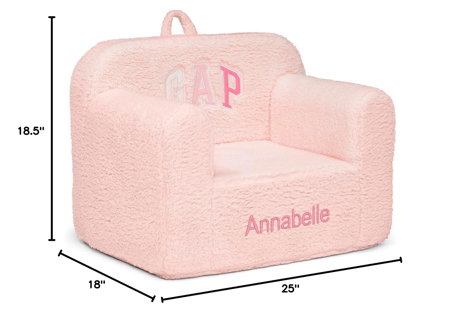 babyGap by Delta Children Personalized Sherpa Chair - Greenguard Gold Certified, Pink