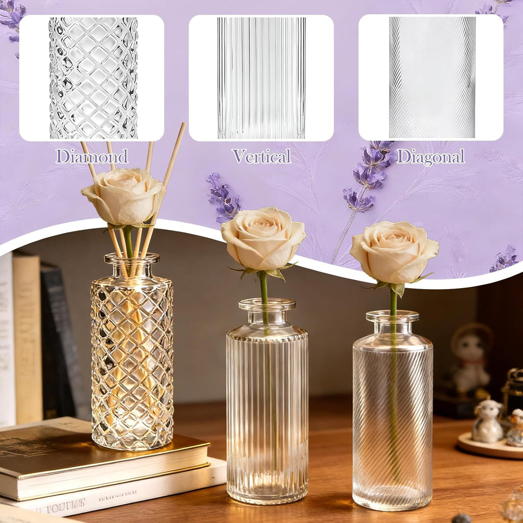 Glass Bud Vases Set of 30, Small Clear Flower Vases for Centerpieces in Bulk, Mini Vintage Vases for Wedding, Party, Home or Table Decorations