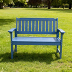 Minimalist Bench for Indoor and Outdoor Use with Durable Dark Blue Finish