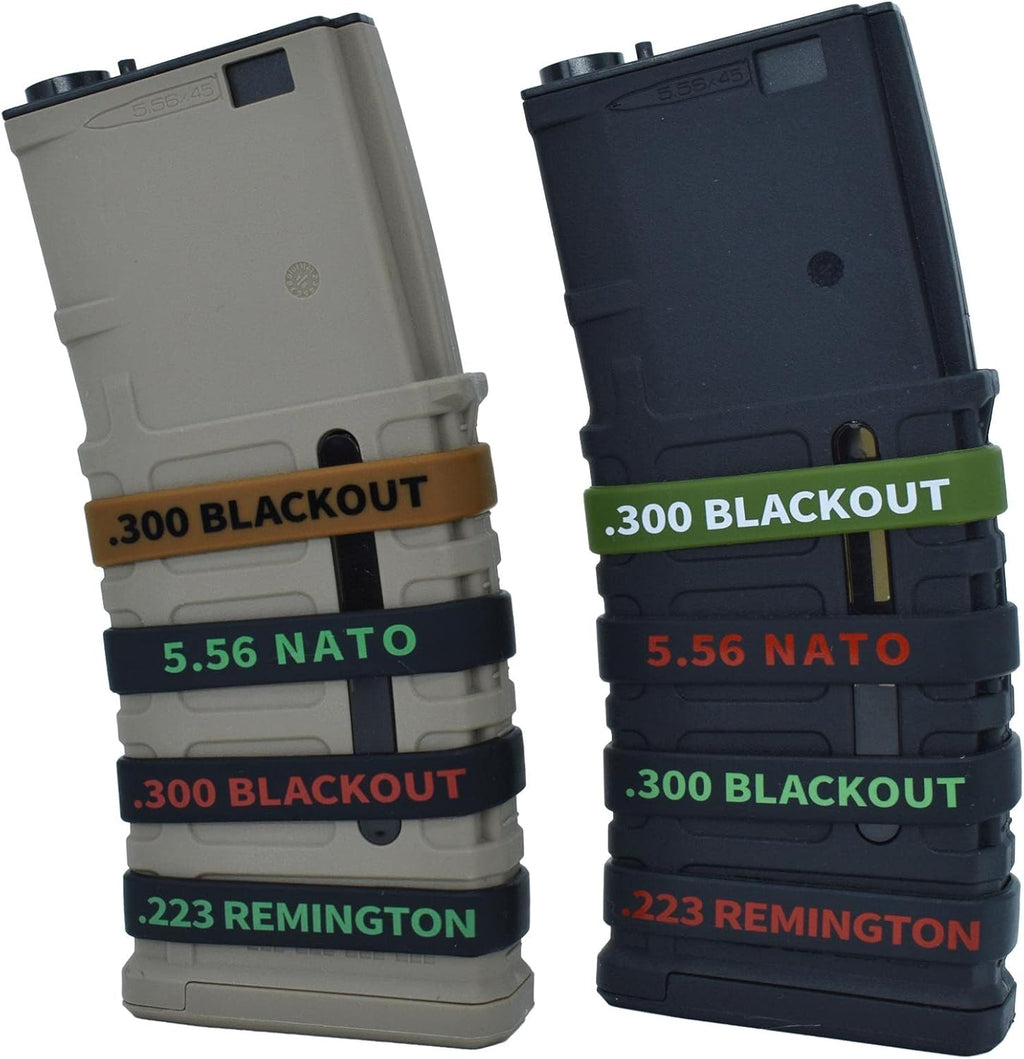 45 Pack Miaozhun Magazine Marking Bands, 5.56 NATO, .223 Remington, .300 Blackout Magazine Caliber Identification