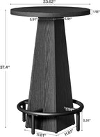 Tribesigns Bar Table, 37.4" High Round Pub Table for Small Bars, Dining Room, Kitchen, Black (Only Table)
