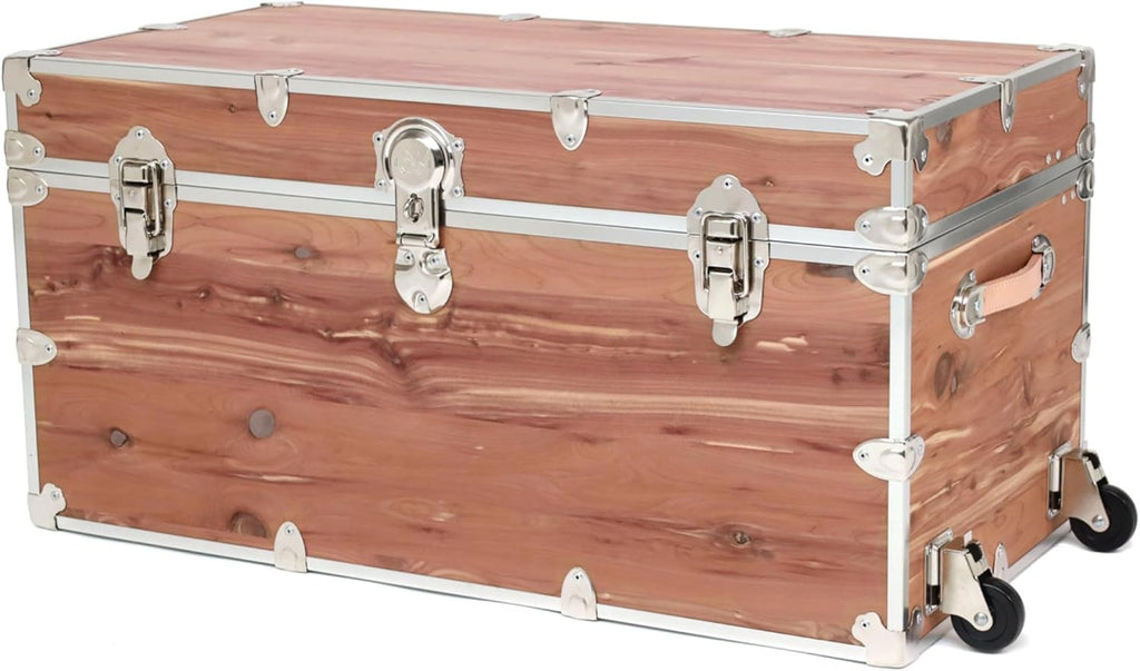 Rhino Trunk & Case Knotty Cedar Chest – XXL Storage Box, Coffee Table, End of Bed Trunk or Entryway Storage Bench – 36"x18"x18" USA-Made, Furniture Grade, Heirloom Aesthetic – Strong and Secure