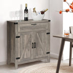 VINGLI Modern Farmhouse Sideboard Buffet Cabinet with Drawer, Storage Cabinet with Doors and Adjustable Shelves, Coffee Bar Station for Kitchen, Dining Room and Living Room, Ash Grey