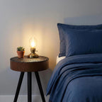 15.7" Round Side Table with Carved Top, Compact Accent Table, Small Drink Tables, Multi-Functional Nightstand, Solid Wood Legs, Countryside Style, Ideal for Living Room, Bedroom, Black and Walnut