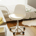 JPBSTO Small Desk Chair Cute, Swivel Armless Task Chair with Soft Padded Cushion, Height Adjustable Home Office Desk Chair with Back for Study Room, Vanity, Office Work, Bedroom