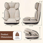 KOMFOTT 360° Swivel Floor Gaming Chair, Lazy Lounger Sofa with 6-Position Adjustable Backrest and Sponge Filling, Folding Floor Chair Lounge Chair for Reading, Relaxing, Gaming and TV Watching (Beige)