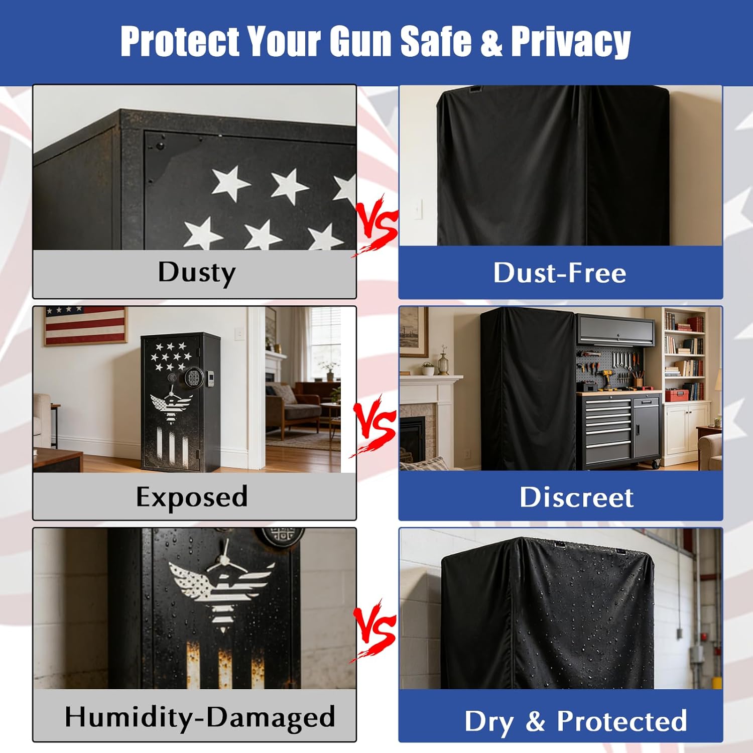 Dustproof Gun Safe Cover Disguise, Waterproof Cover for 30"W×25"D×60"H Tall Gun Cabinet Fits Liberty USA 30, Fits Browning Hell's Canyon, Fits Stack-On Elite 30
