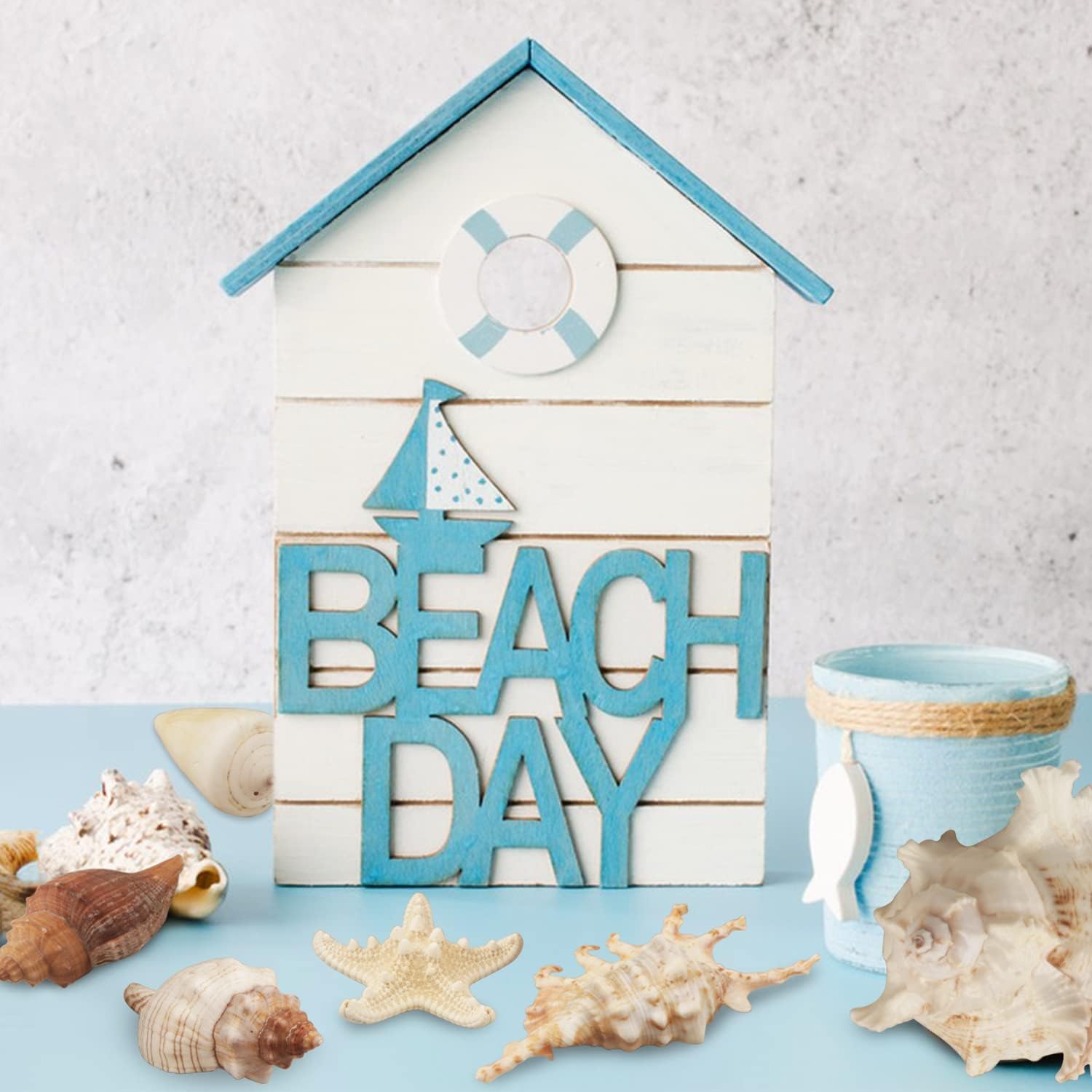 22 PCS Large Seashells Mixed Beach Sea Shells and Ocean Natural Starfish,Natural Colorful Sea Shells Starfish Up to 6.5 Inch, Perfect for Beach Theme Party Home Decor DIY Crafts Fish Tank Decorations