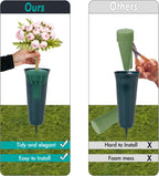 Cemetery Vase Rubber Inserts, Silicone Secure Flowers Holder for Headstone 2 Packs, Green