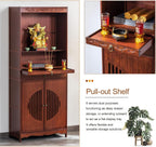 Buddhist Altar Decor Standing Cabinet, Home Meditation Shrine with Cabinet, Churches Altar Table with Drawers, for Living Room Bedroom Office(39 * 33 * 170cm/15.4 * 13 * 67in)