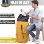Backpack Laundry Bag, 115L Heavy Duty Extra Large College Laundry Backpack, Dirty Clothes Bag with Shoulder Straps, Laundry Hamper Bag with Drawstring Closure for College Dorm, Apartment Gold