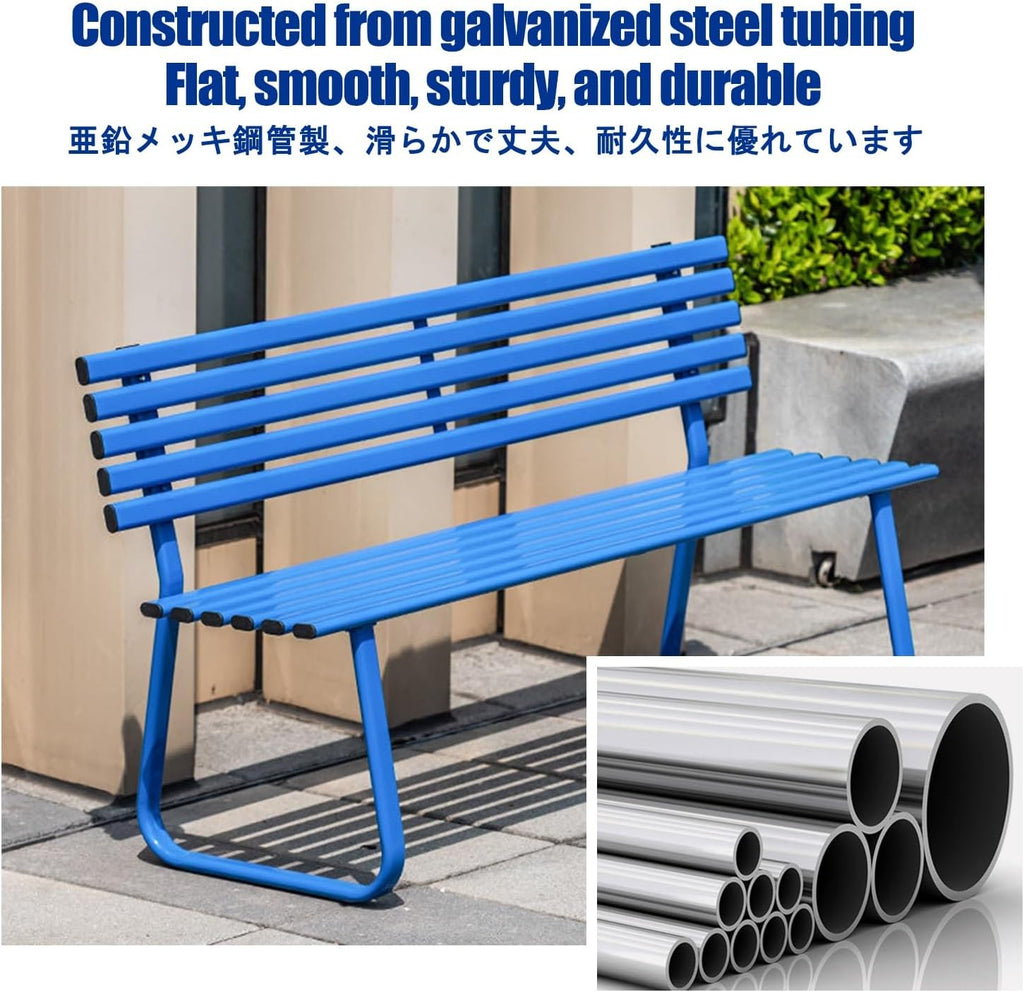Outdoor Benches, Patio Benches for Outdoors, Features a Cast Iron Frame with Strong Load Bearing Capacity, Making It Suitable for Gardens and Courtyards.(Green,Backless)