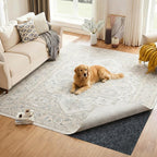 8x10 Ft Non Slip Rug Pad, Dual Surface Felt and Rubber Gripper Backing, 1/4 inch Thick Carpet Liner for Hardwood Floors, Under Area Rug Protective Cushioned Pads, Keep Rugs Safe and in Place