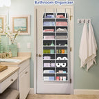 UVIAHOMI Heavy Duty Over The Door Organizer 5 Tiers, Extra Large Behind Door Storage of 10 Front & 10 Mesh Pockets, 80lb Weight Capacity, Hanging Doors Storage for Closet Bedroom Nursery, Dark Gray