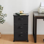 MAX Houser Dresser Storage with 3 Drawers, Fabric Dresser Tower, Vertical Storage Unit for Bedroom, Closet, Office, Black