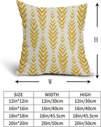 Sweetshow Yellow Boho Pillow Covers 18x18 Set of 2 Bohemian Ethnic Geometric Herringbone Print Decorative Throw Pillows Outdoor Pillowcase Square Linen Farmhouse Cushion Case Decor for Couch Sofa Bed