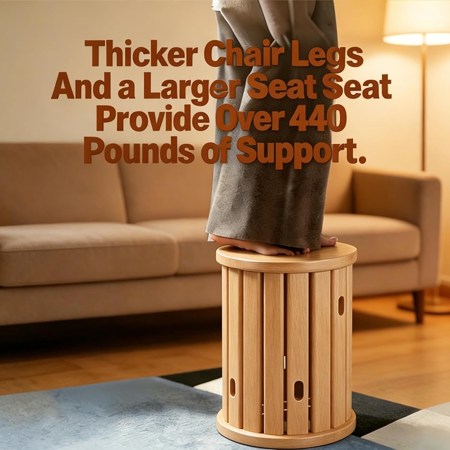 Stackable Stools Set of 4,Round Wood Stool Side Table/18 H Stackable End Tables,Versatile as Side Table Stool Chairs,Bedside Table,Coffee Table (Natural Color)