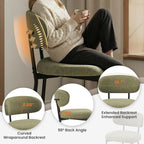 Upholstered Dining Chairs Set of 6, Modern Fabric Kitchen Chairs with Curved Backrest and Cushioned Seat, Sturdy Metal Legs, Modern Dining Chairs for Kitchen Dining Room, Living Room,Green