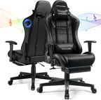 GTPLAYER Gaming Chair with Speakers, Video Game Chairs with Footrest for Adults, Ergonomic Computer PC Gamer Reclining Chair(Black)