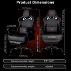 VITESSE Big and Tall Gaming Chair 400lb Capacity with Footrest, Racing-Style High Back Video Game Chair for Adults, PU Leather Computer Chair with Oversized Headrest for Gaming and Work