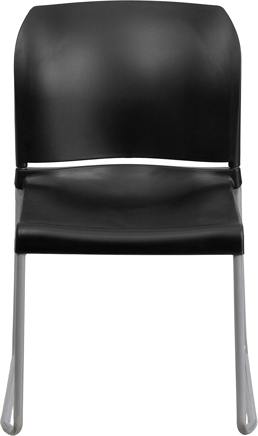 Flash Furniture Hercules Series Contoured Stacking Chairs for Waiting Rooms and Offices, Ergonomic Lobby Chairs with Curved Back, Set of 5, Black